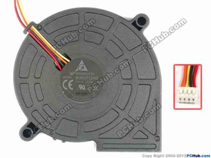 87448 Delta Electronics BUB0712HD Server - Blower Fan -BD59, bw75x73x20, w390x4x4, 12V 0.40A Delta Electronics BUB0712HD Server - Blower Fan