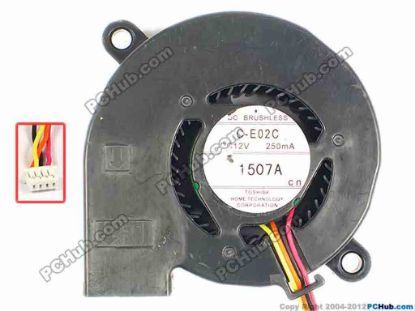 87456 Toshiba C-E02C Server - Blower Fan bw60x56x23mm, w100x4x4, 12V 250mA Toshiba C-E02C Server - Blower Fan