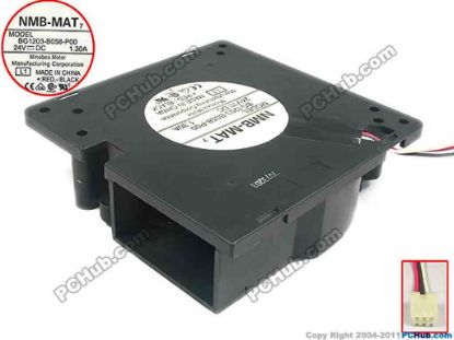 87543 NMB-MAT / Minebea BG1203-B058-P00 Server - Blower Fan L1, bw120x120x38, w100x3x3, 24V 1.30A NMB-MAT / Minebea BG1203-B058-P00 Server - Blower Fan 