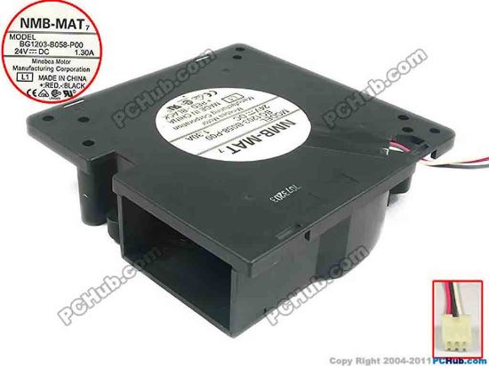 87543 NMB-MAT / Minebea BG1203-B058-P00 Server - Blower Fan L1, bw120x120x38, w100x3x3, 24V 1.30A NMB-MAT / Minebea BG1203-B058-P00 Server - Blower Fan 
