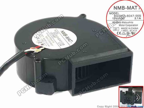 87556 NMB-MAT / Minebea BG0903-B047-00S Server - Blower Fan  01, bw97x97x33, w20x3x6, 12V 2.1A NMB-MAT / Minebea BG0903-B047-00S Server - Blower Fan 