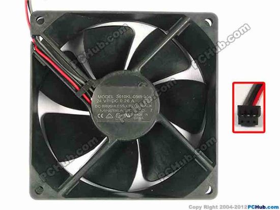 87572 NMB-MAT / Minebea 3610KL-05W-B69 Server - Square Fan F02, sq90x90x25, w120x3x3, 24V 0.26A NMB-MAT / Minebea 3610KL-05W-B69 Server - Square Fan 