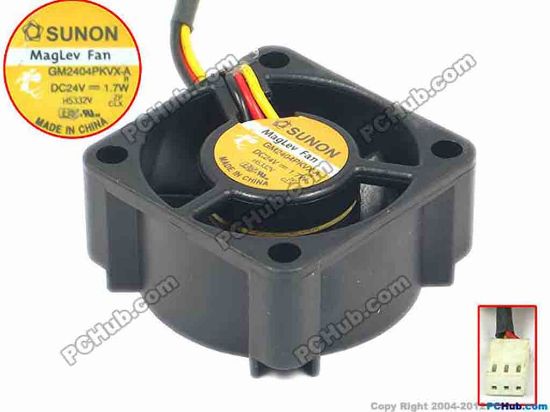 87597 SUNON GM2404PKVX-A Server - Square Fan R, sq40x40x20, w125x3x3, 24V 1.7W SUNON GM2404PKVX-A Server - Square Fan 