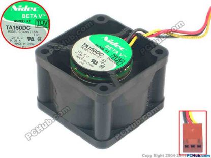 87607 Nidec C34957-58 Server - Square Fan sq40x40x28, w45x3x3, 12V 0.29A Nidec C34957-58 Server - Square Fan 