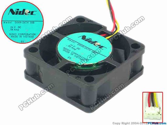 87612 Nidec D04R-24TH Server - Square Fan 09B, sq40x40x15, 3-wire, 24V 0.08A Nidec D04R-24TH Server - Square Fan 