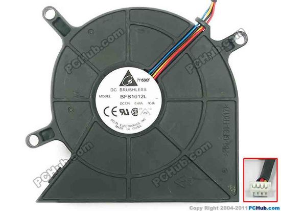 87654 Delta Electronics BFB1012L Server - Blower Fan w85x3x3, 12V 0.48A Delta Electronics BFB1012L Server - Blower Fan 