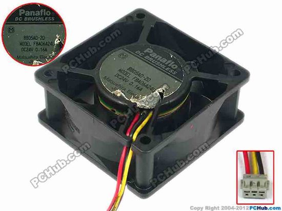 87683 Panasonic FBA06A24U Server - Square Fan sq60x60x25, w140x3x3, 24V 0.16A Panasonic FBA06A24U Server - Square Fan 