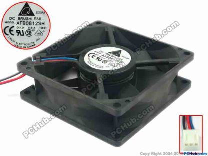 87687 Delta Electronics AFB0812SH Server - Square Fan -SE01, sq80x80x25, w45x3x3, 12V 0.51A Delta Electronics AFB0812SH Server - Square Fan 