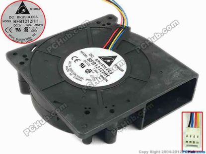 87829 Delta Electronics BFB1212HH Server - Blower Fan -5M2PR, bw120x120x32, w155x4x4, 12V 1.65A Delta Electronics BFB1212HH Server - Blower Fan