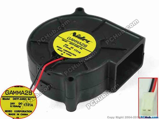 87846 Nidec D07F-24SH Server - Blower Fan 04, bw75x75x30, w65x2x2, 24V 0.10A Nidec D07F-24SH Server - Blower Fan 