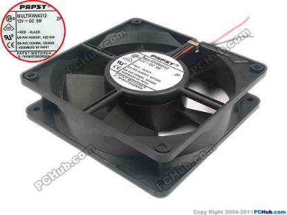 87859 ebm-papst MULTIFAN 4312 Server - Square Fan MULTIFAN4312, sq120x120x32, w55x2x2, 12V 5W ebm-papst MULTIFAN 4312 Server - Square Fan 