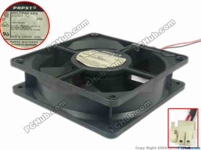 87860 ebm-papst MULTIFAN 4314 Server - Square Fan MULTIFAN4314, sq120x120x32, w105x2x2, 24V 5W ebm-papst MULTIFAN 4314 Server - Square Fan 