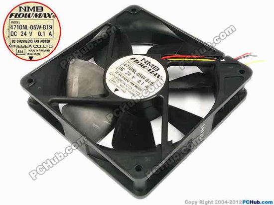 87879 NMB-MAT / Minebea 4710NL-05W-B19 Server - Square Fan BA1, sq120x25, 3-wire, 24V 0.1A NMB-MAT / Minebea 4710NL-05W-B19 Server - Square Fan 