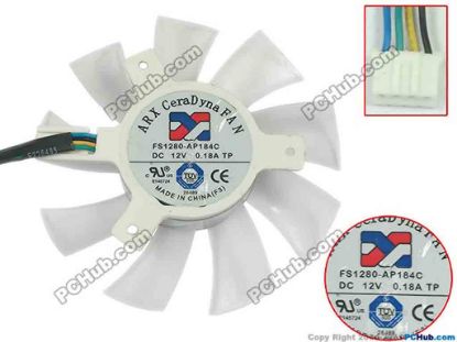 88025 ARX FS1280-AP184C Server - Frameless / GPU Fan TP, 12V 0.18A, W100x 4x 4, D75xC40, White ARX FS1280-AP184C Server - Frameless / GPU Fan 