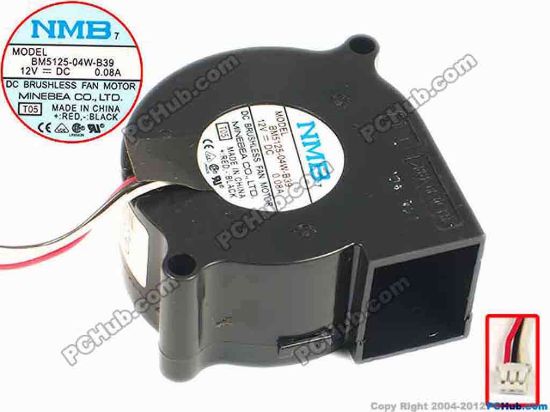88098 NMB-MAT / Minebea BM5125-04W-B39 Server - Blower Fan T05, bw50x25, w45x3x3, 12V 0.08A NMB-MAT / Minebea BM5125-04W-B39 Server - Blower Fan