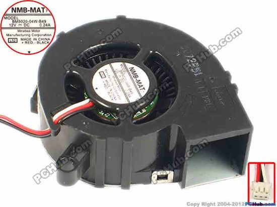 88108 NMB-MAT / Minebea BM5020-04W-B49 Server - Blower Fan L52, bw50x20, w75x3x3, 12V 0.24A NMB-MAT / Minebea BM5020-04W-B49 Server - Blower Fan 