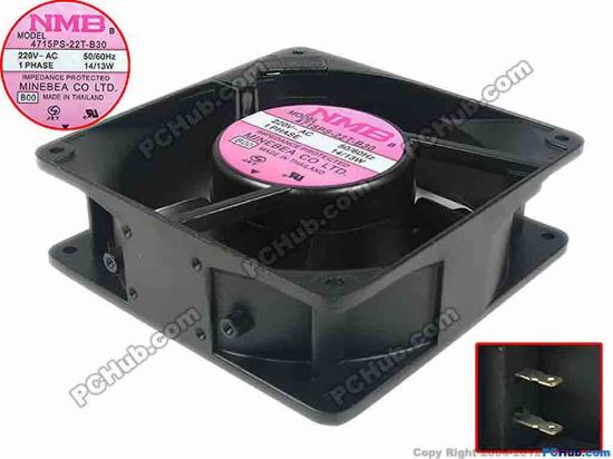 88171 NMB-MAT / Minebea 4715PS-23T-B30 Server - Square Fan A00, sq120x120x38, 230V 15W NMB-MAT / Minebea 4715PS-23T-B30 Server - Square Fan 