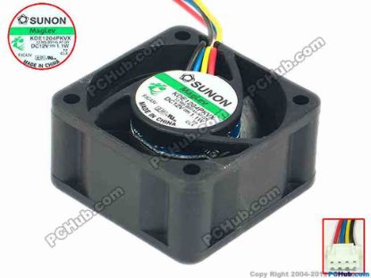 88179 SUNON KDE1204PKVX Server - Square Fan 13.MS.B3745.AF.GN, sq40x40x20, w55x4x4, 12V 1.1W SUNON KDE1204PKVX Server - Square Fan 