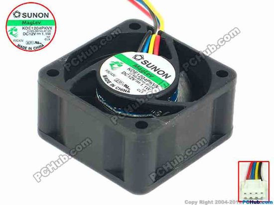 88179 SUNON KDE1204PKVX Server - Square Fan 13.MS.B3745.AF.GN, sq40x40x20, w55x4x4, 12V 1.1W SUNON KDE1204PKVX Server - Square Fan 