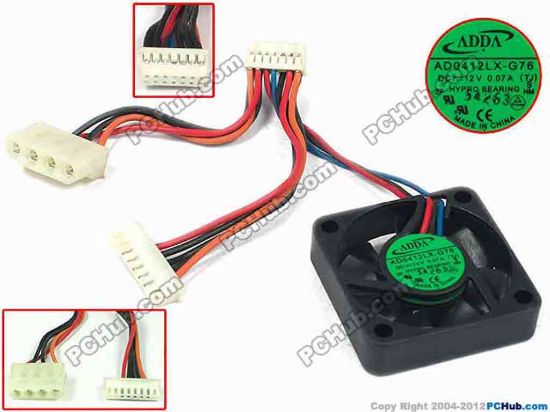 88270 ADDA AD0412LX-G76 Server - Square Fan TJ, w40x3x14, 12V 0.07A ADDA AD0412LX-G76 Server - Square Fan 
