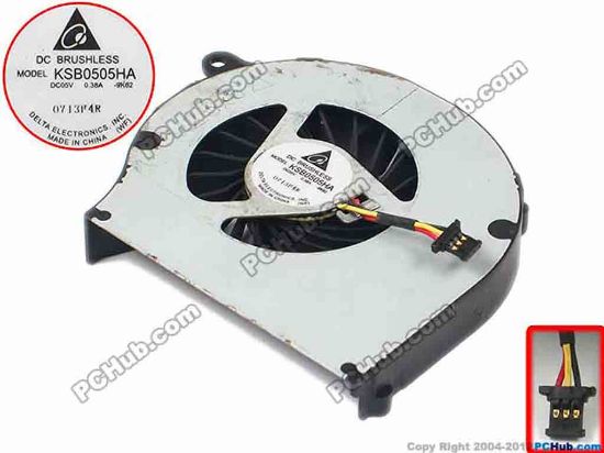 88356 Delta Electronics KSB0505HA-A Cooling Fan  -9K62, w25x3x3, 5V 0.38A, Bare fan Delta Electronics KSB0505HA-A Cooling Fan  