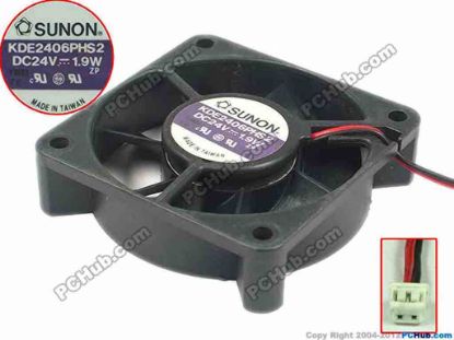 88361 SUNON KDE2406PHS2 Server - Square Fan sq60x60x15, w180x2x2, 24V 1.9W SUNON KDE2406PHS2 Server - Square Fan yao 