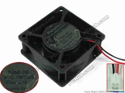 88428 Panasonic FBA06A24L Server - Square Fan sq60x60x25, w2, 24V 0.1A Panasonic FBA06A24L Server - Square Fan 