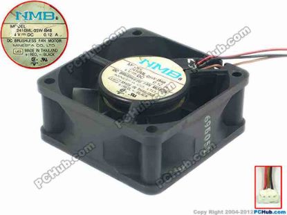 88483 NMB-MAT / Minebea 2410ML-05W-B48 Server - Square Fan L63, sq60x60x25, 3-wire, 24V 0.12A NMB-MAT / Minebea 2410ML-05W-B48 Server - Square Fan 