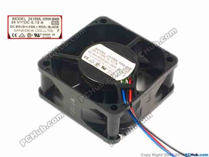 88496 NMB-MAT / Minebea 2410ML-05W-B49 Server - Square Fan P51, sq60x60x25, 3-wire, 24V 0.12A NMB-MAT / Minebea 2410ML-05W-B49 Server - Square Fan 