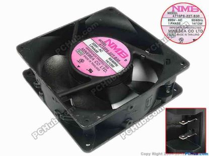88565 NMB-MAT / Minebea 4715PS-22T-B30 Server - Square Fan B00, sq120x120x38, 220V 14W NMB-MAT / Minebea 4715PS-22T-B30 Server - Square Fan