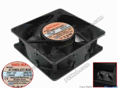 88635 NMB-MAT / Minebea 4715MS-23T-B30 Server - Square Fan A00, sq119x119x38, 230V 12W NMB-MAT / Minebea 4715MS-23T-B30 Server - Square Fan 