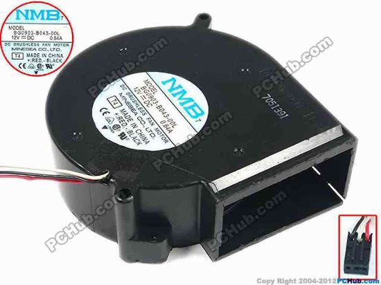 88873 NMB-MAT / Minebea BG0903-B043-00L Server - Blower Fan T4, bw97x97x33, w100x3x3, 12V 0.84A NMB-MAT / Minebea BG0903-B043-00L Server - Blower Fan 