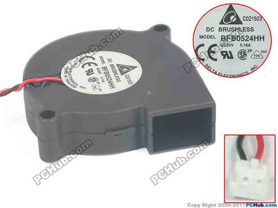 88951 Delta Electronics BFB0524H Server - Blower Fan bw50x50x15, 2-wire, 24V 0.14A Delta Electronics BFB0524H Server - Blower Fan 