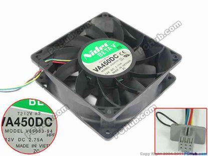 88956 Nidec V35633-94 Server - Square Fan HPF, sq120x120x38, 4-wire, 12V 2.75A Nidec V35633-94 Server - Square Fan 