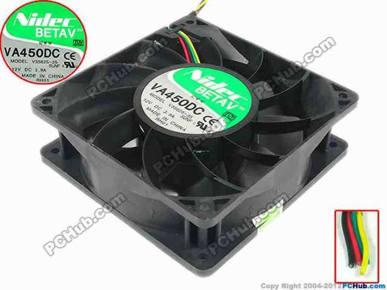 88957 Nidec V35625-35 Server - Square Fan SUNF, sq120x120x38, 4-wire, 12V 3.9A Nidec V35625-35 Server - Square Fan 