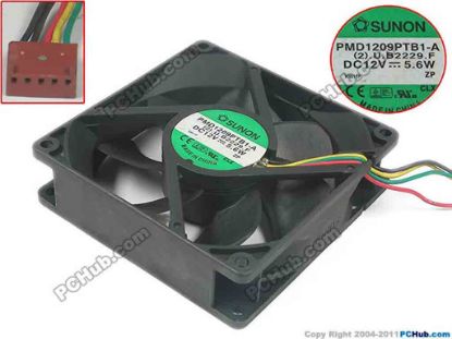 88964 SUNON PMD1209PTB1-A Server - Square Fan (2).U.B2229.F, sq92x92x25, w85x4x5, 12V 5.6W SUNON PMD1209PTB1-A Server - Square Fan 