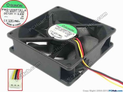 88968 SUNON PMD1209PTB1-A Server - Square Fan (2).B2011.F.GN, sq90x90x25, w100x3x3, 12V 5.6W SUNON PMD1209PTB1-A Server - Square Fan 