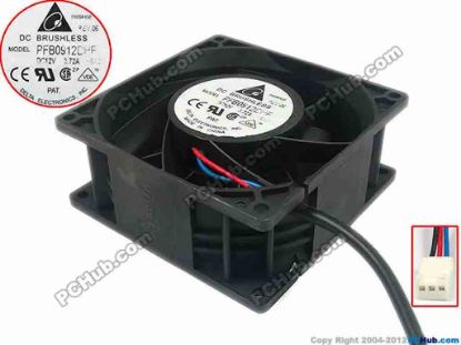 88997 Delta Electronics PFB0912DHE Server - Square Fan -6X39, sq90x90x38, w300x3x3, 12V 3.72A Delta Electronics PFB0912DHE Server - Square Fan 