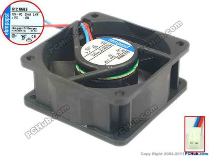 89020 ebm-papst 612 NMLE Server - Square Fan 612NMLE, sq60x60x25, 2-wire, 12V 4W ebm-papst 612 NMLE Server - Square Fan 