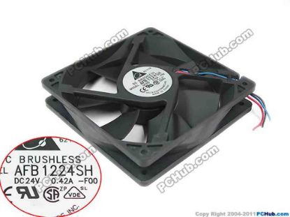 89103 Delta Electronics AFB1224SH Server - Square Fan  -F00, sq120x120x25, 3-wire, 24V 0.42A Delta Electronics AFB1224SH Server - Square Fan 