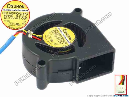 89114 SUNON GB1205PKV3-8AY Server - Blower Fan R.GN.X, bw50x50x20, w75x3x3, 12V 1.0W SUNON GB1205PKV3-8AY Server - Blower Fan 