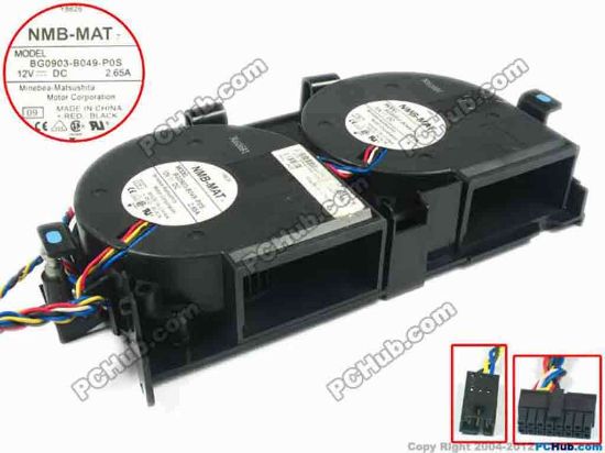 89128 NMB-MAT / Minebea BG0903-B049-P0S Server - Blower Fan 09, bw97x97x33, w70x11x16, 12V 2.65A, 2 fan NMB-MAT / Minebea BG0903-B049-P0S Server - Blower Fan