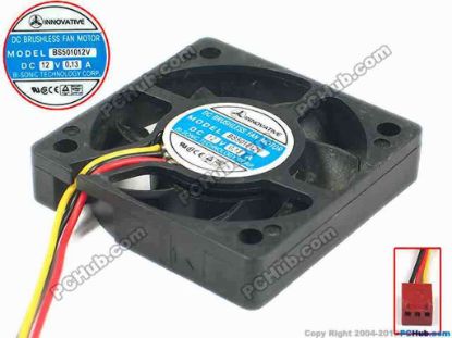 89246 INNOVATIVE BS501012V Server - Square Fan sq50x50x10, w125x3x3, 12V 0.13A INNOVATIVE BS501012V Server - Square Fan 
