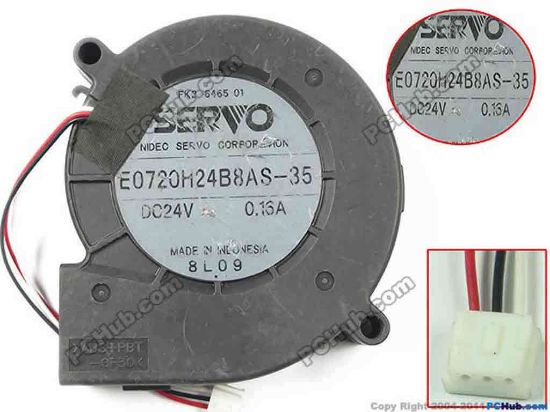89321 Japan Servo E0720H24B8AS-35 Server - Blower Fan bw70x70x20, w35x3x3, 24V 0.16A Japan Servo E0720H24B8AS-35 Server - Blower Fan