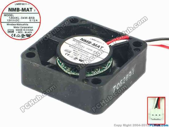 89359 NMB-MAT / Minebea 1204KL-04W-B59 Server - Square Fan L02, sq30x30x10, w55x3x3, 12V 0.12A NMB-MAT / Minebea 1204KL-04W-B59 Server - Square Fan 