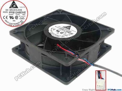 89376 Delta Electronics PFB1248EHE Server - Square Fan -R00, sq120x120x38, w115x3x3, 48V 0.54A Delta Electronics PFB1248EHE Server - Square Fan 