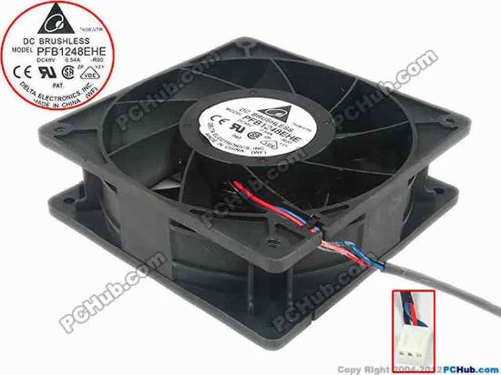 89376 Delta Electronics PFB1248EHE Server - Square Fan -R00, sq120x120x38, w115x3x3, 48V 0.54A Delta Electronics PFB1248EHE Server - Square Fan 