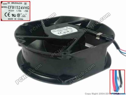89459 Delta Electronics EFB1524VHG Server - Round Fan -F00, dia150x150x50, 3-wire, 24V 1.7A Delta Electronics EFB1524VHG Server - Round Fan 