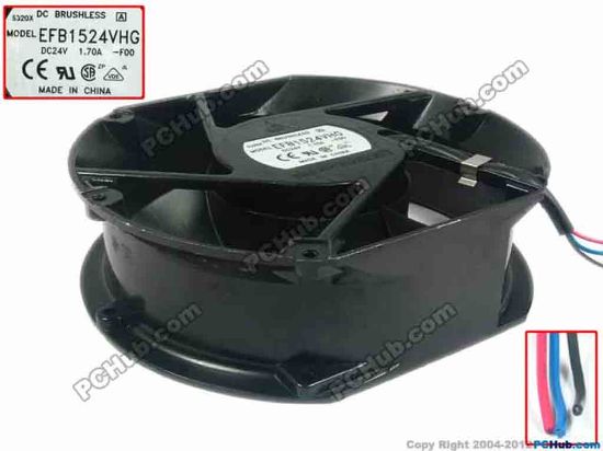 89459 Delta Electronics EFB1524VHG Server - Round Fan -F00, dia150x150x50, 3-wire, 24V 1.7A Delta Electronics EFB1524VHG Server - Round Fan 