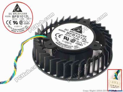 89494 Delta Electronics BFB1012L Server - Round Fan -5M1T, w50x4x4, 12V 0.48A Delta Electronics BFB1012L Server - Round Fan 